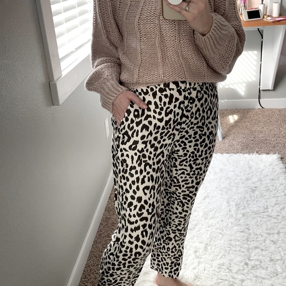 5/$15 J.crew leopard linen high rise pants - Picture 9 of 13